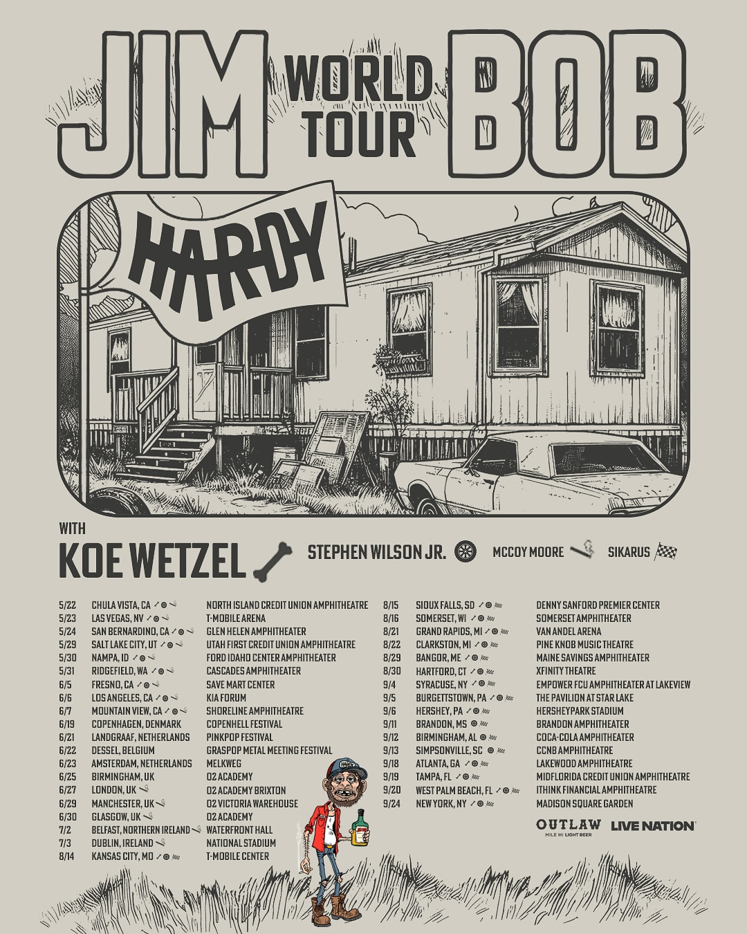 Sikarus Jim Bob World Tour Poster 2025
